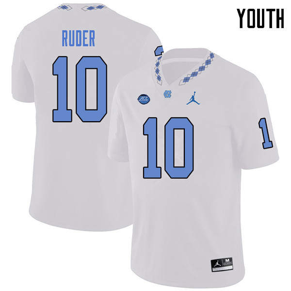 Jordan Brand Youth #10 Jace Ruder North Carolina Tar Heels College Football Jerseys Sale-White